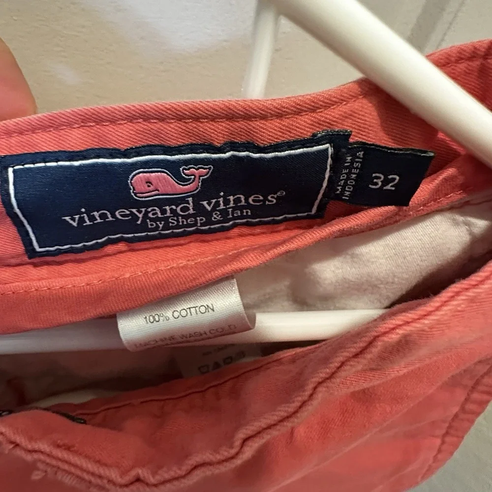 Vineyard Vines Men's Club Short Chino Shorts Size 32 Coral Cotton Comfort Pocket